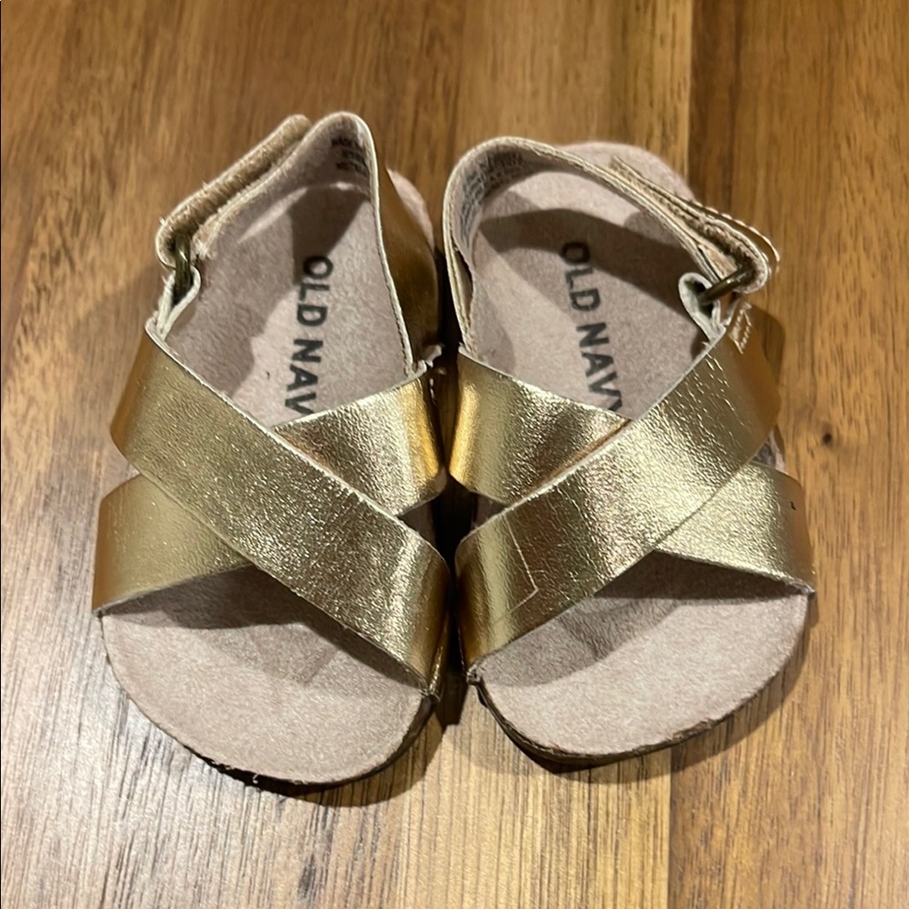 Old Navy Gold Baby Sandals with Adjustable Straps
